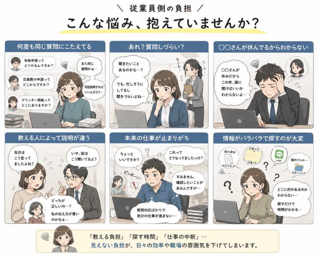新人教育やオンボーディングで増えやすい従業員側の負担
